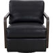 Castell Brown / Cortina Black Leather Swivel Lounge Chair, Swivel